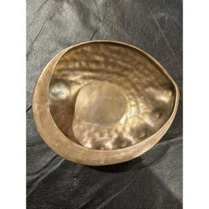 RARE One of a Kind Abalone Shell Bowl 7.5". Copper/Bronze glaze. Made in Maine